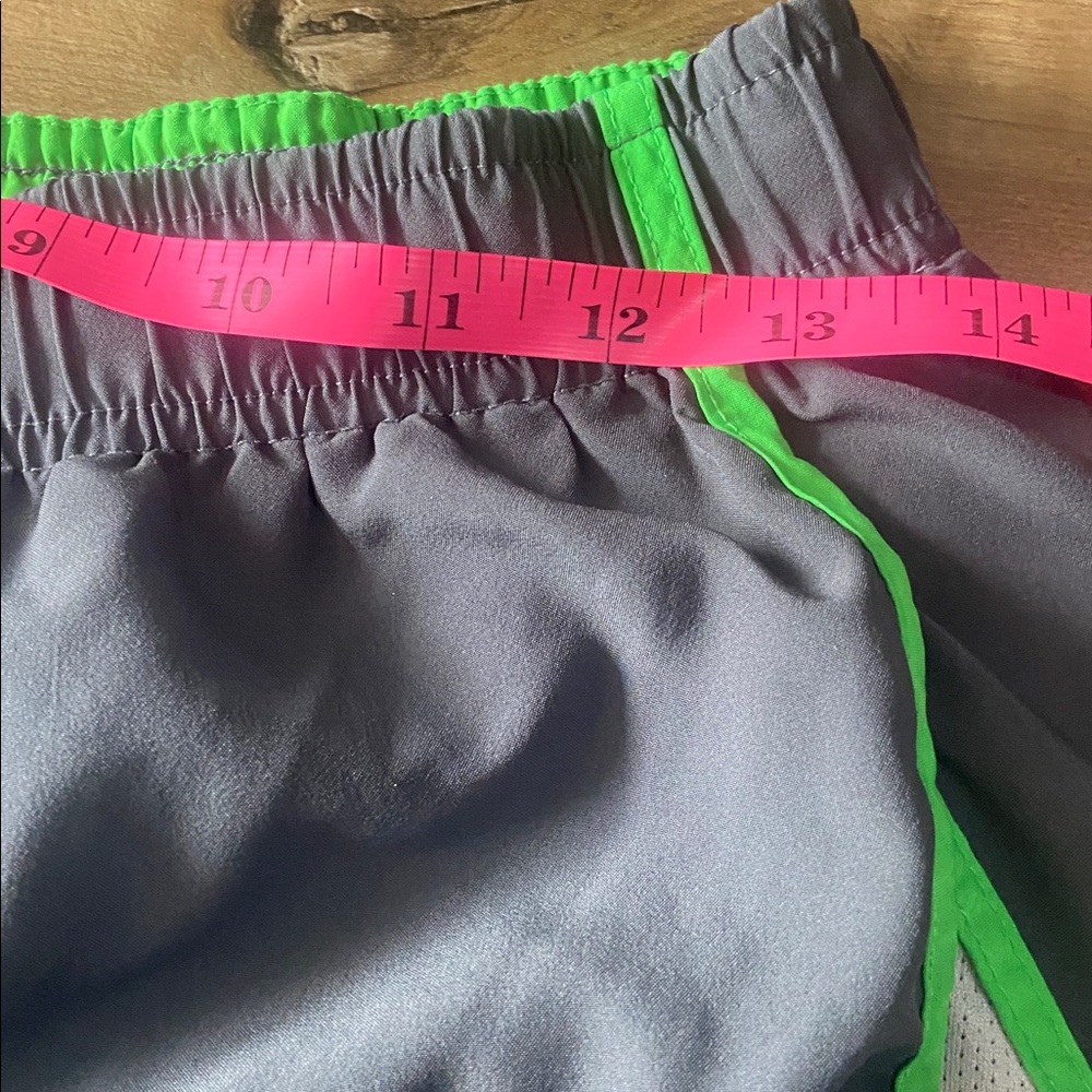 $2 - Xersion Charcoal Shorts with Neon Green Trim - Picture 4 of 7